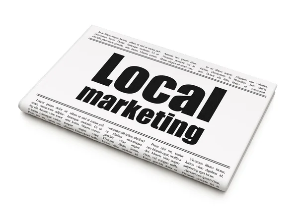 Advertising concept: newspaper headline Local Marketing — Stock Photo, Image