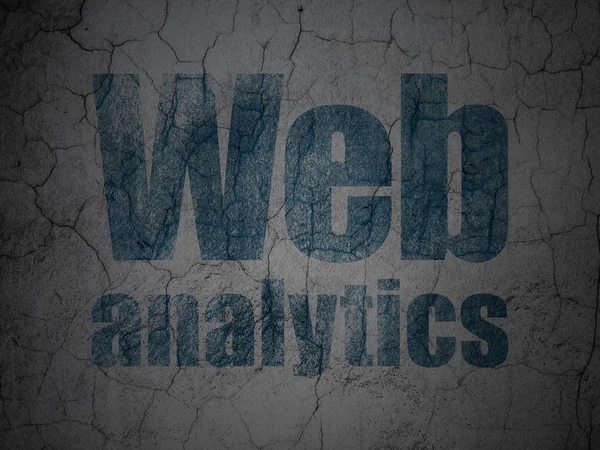 Conceito de desenvolvimento Web: Web Analytics em fundo de parede grunge — Fotografia de Stock