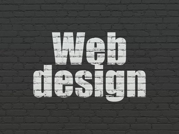 Web ontwerp: webdesign op muur achtergrond — Stockfoto
