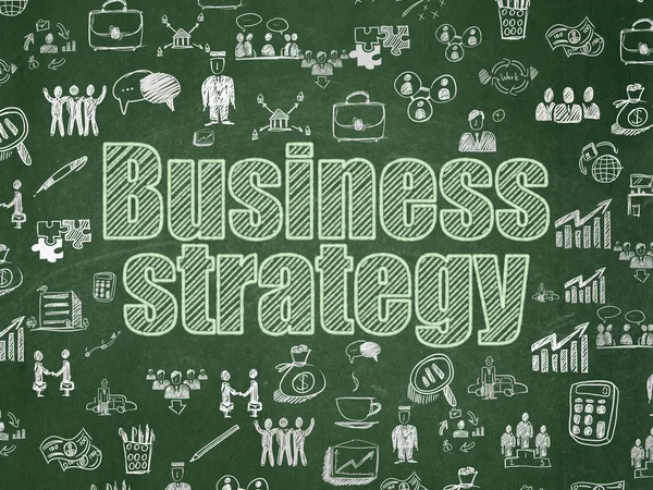 Business concept: Business Strategy on School Board background — Zdjęcie stockowe