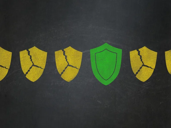 Protection concept: shield icon on School Board background — Stok fotoğraf