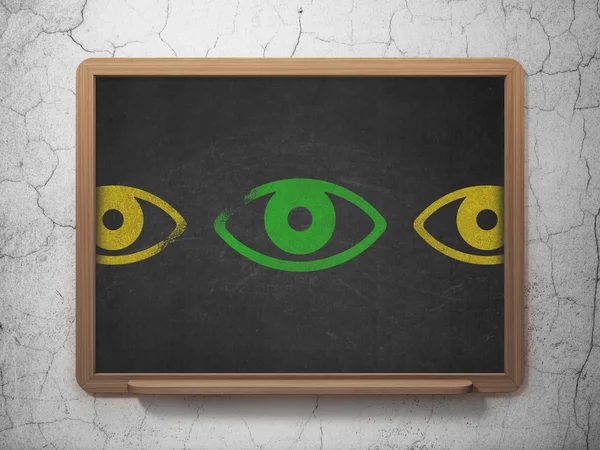 Safety concept: eye icon on School Board background — Stock Photo, Image