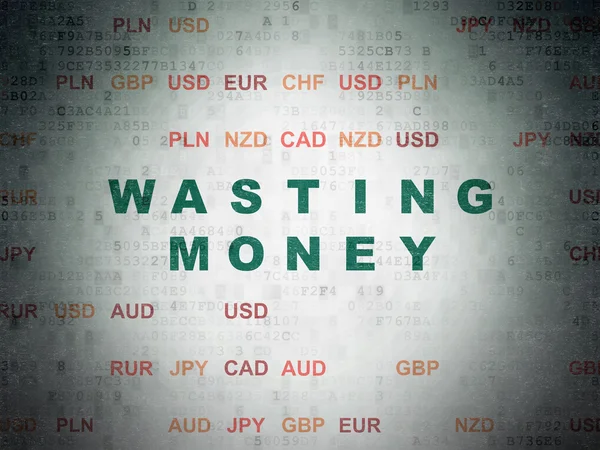 Concepto de dinero: malgastar dinero en papel digital — Foto de Stock