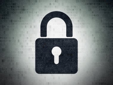 Security concept: Closed Padlock on Digital Paper background