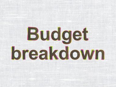 Finance concept: Budget Breakdown on fabric texture background