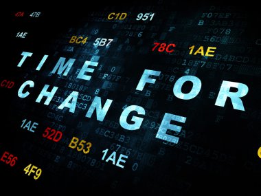Zaman çizelgesi kavramı: dijital arka plan üzerinde değişiklik zamanı