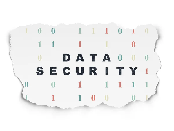 Concept de protection : Sécurité des données sur fond de papier déchiré — Photo