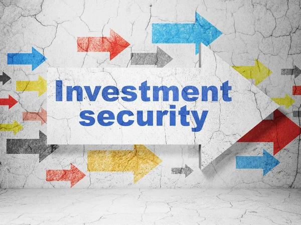 Security concept: arrow with Investment Security on grunge wall background — Stock Photo, Image