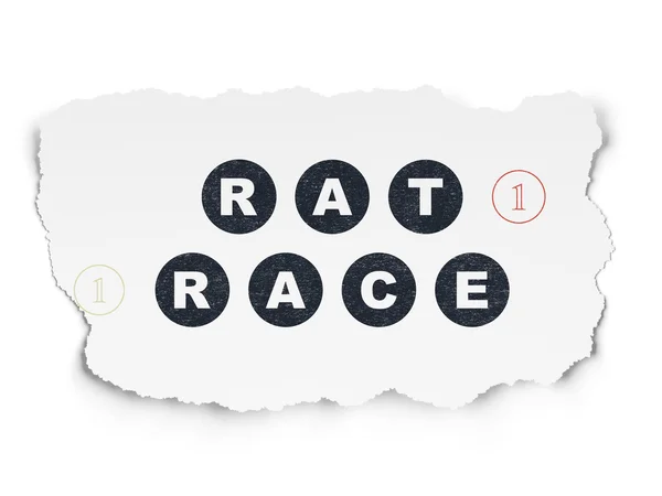 Концепция бизнеса: Крысиная гонка на фоне порванной бумаги — стоковое фото
