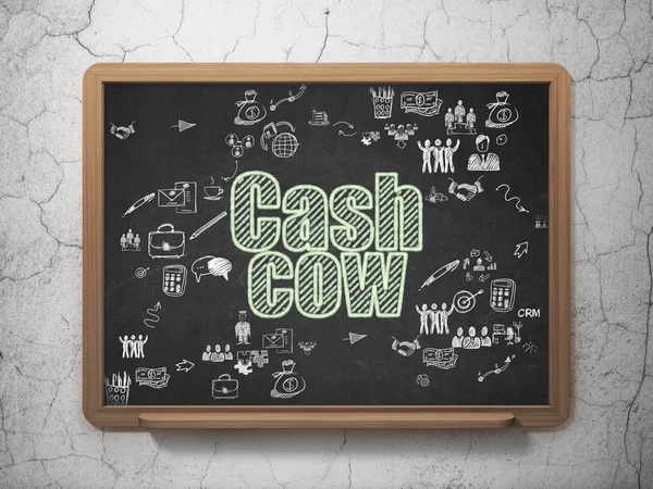 Finance concept: Cash Cow on School Board background — Stockfoto
