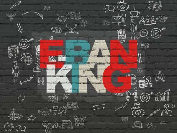 Conceito de financiamento: E-Banking em fundo de parede — Fotografia de Stock