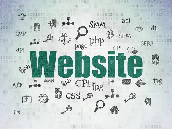 Concetto di sviluppo Web: sito Web sullo sfondo della carta digitale — Foto Stock