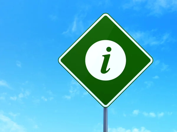 Web development concept: Information on road sign background — Stock Photo, Image