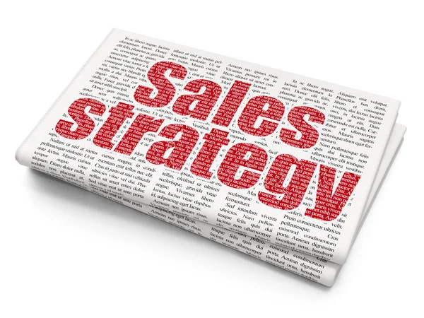 Marketingkonzept: Verkaufsstrategie vor Zeitungshintergrund — Stockfoto