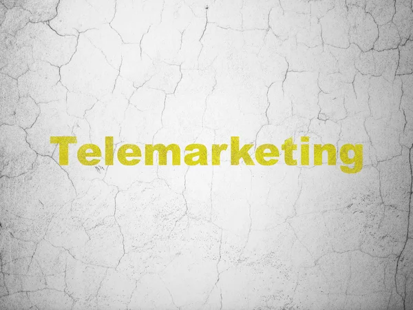 Έννοια του μάρκετινγκ: τηλεπωλήσεις σε φόντο τοίχο — Φωτογραφία Αρχείου