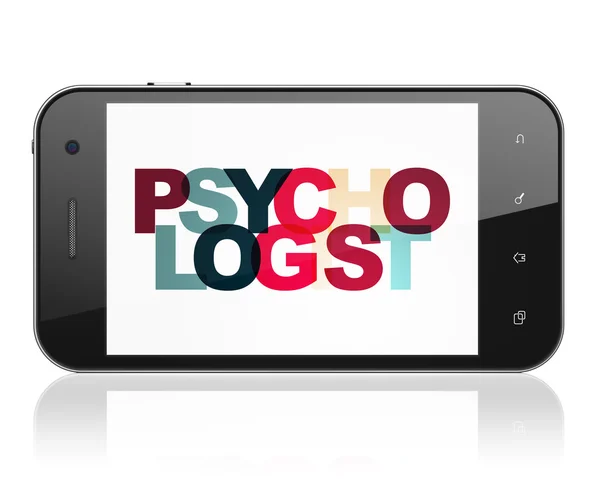 Gesundheitskonzept: Smartphone mit Psychologe auf dem Display — Stockfoto