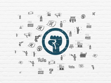 Siyasi kavram: duvar arka plan üzerinde Ayaklanması