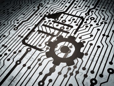 Software concept: circuit board with Gear