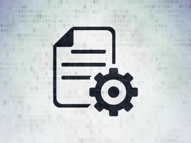 Software concept: Gear on Digital Paper background