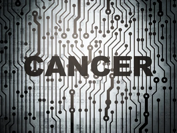 Healthcare concept: circuit board with Cancer — Stok fotoğraf