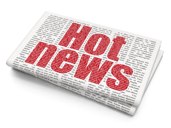 Conceito de notícias: Hot News on Newspaper background — Fotografia de Stock