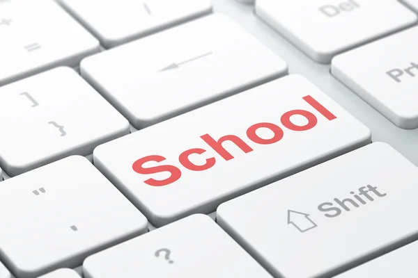 Bildungskonzept: Schule auf Computer-Tastatur — Stockfoto