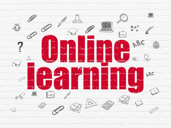 Conceito de aprendizagem: Online Learning on wall background — Fotografia de Stock