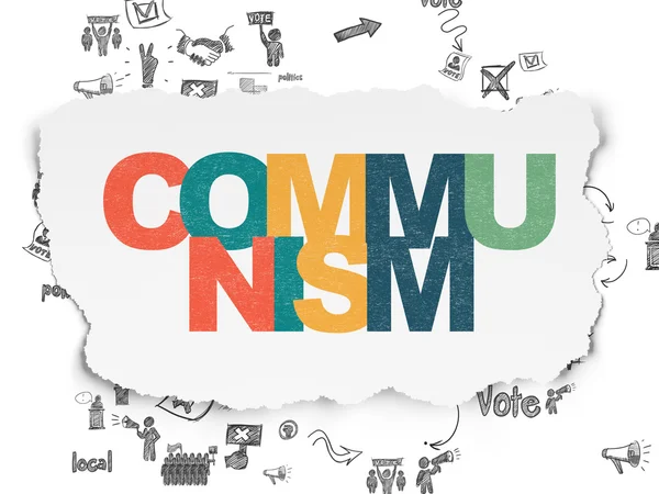 Political concept: Communism on Torn Paper background — Stockfoto