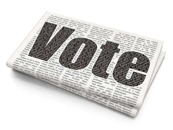 Politisches Konzept: Abstimmung über Hintergrund der Zeitung — Stockfoto