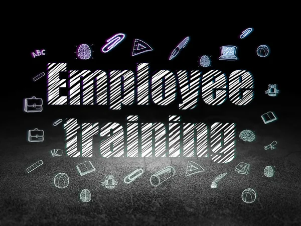 Education concept: Employee Training in grunge dark room — Stockfoto