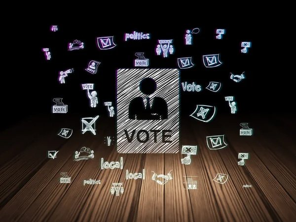 Politics concept: Ballot in grunge dark room — Stock Photo, Image