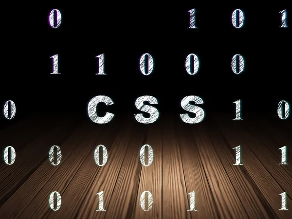 Software concept: Css in de donkere kamer grunge — Stockfoto