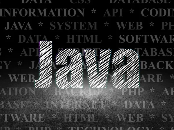 Database concept: Java in grunge dark room — 图库照片