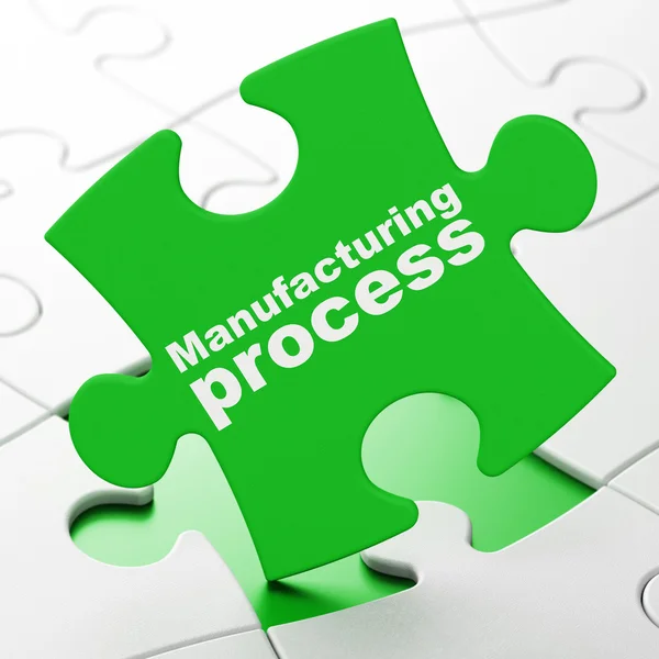 Manufacuring concept: Manufacturing Process on puzzle background — Φωτογραφία Αρχείου