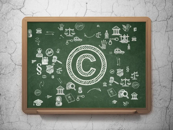Gesetzeskonzept: Urheberrecht im Schulausschuss — Stockfoto