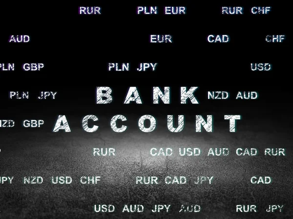 Concetto di denaro: conto bancario in camera oscura grunge — Foto Stock