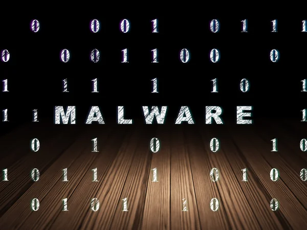 Concept de confidentialité : Malware dans la chambre noire grunge — Photo