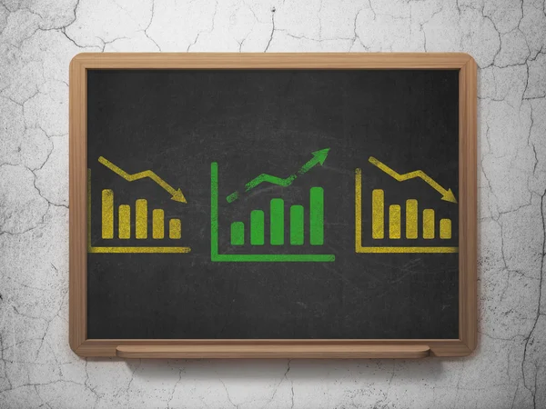 Concepto de negocio: icono del gráfico de crecimiento en el fondo del Consejo Escolar — Foto de Stock