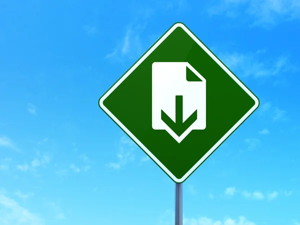 Web design concept: Download on road sign background — Stock Photo, Image