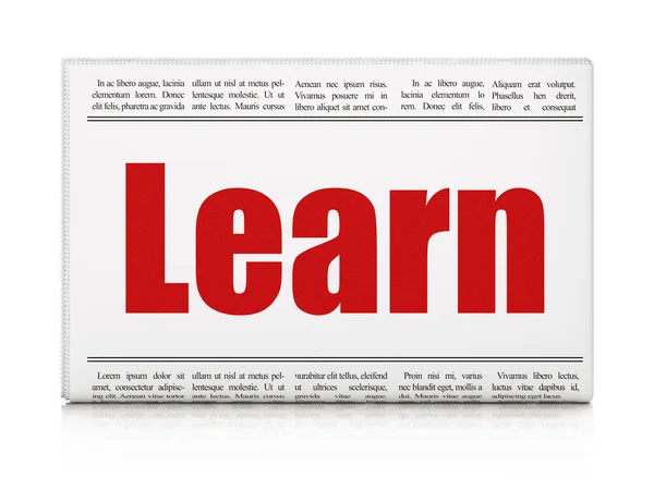 Studying concept: newspaper headline Learn — Stockfoto