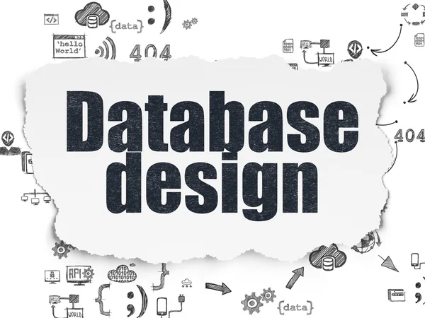 Database concept: Database Design on Torn Paper background — Stock Photo, Image