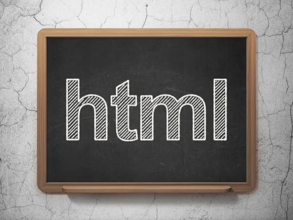 Software concept: Html on chalkboard background — Stock Photo, Image