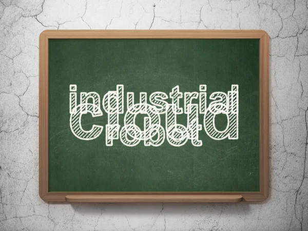 Industry concept: Industrial Robot on chalkboard background — ストック写真