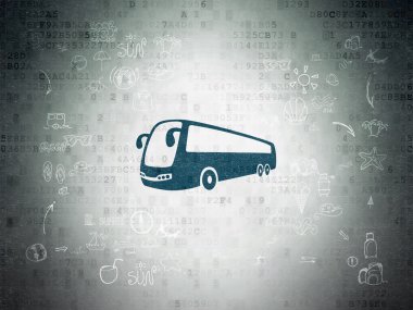 Tatil kavramı: dijital kağıt arka plan otobüste