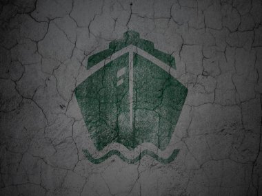 Seyahat kavramı: grunge duvar arka plan gemide