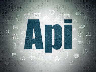 Database concept: Api on Digital Paper background