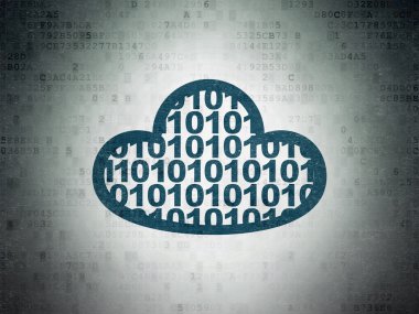 Cloud networking concept: Cloud With Code on Digital Paper background
