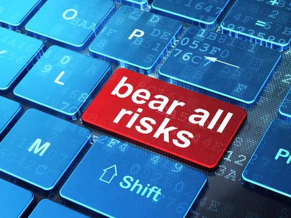 Insurance concept: Bear All Risks on computer keyboard background — Stock Photo, Image