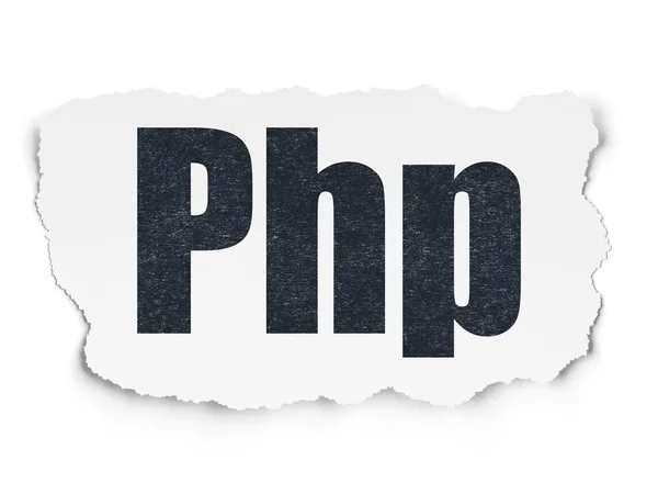 Προγραμματισμός concept: Php σε χαρτί σχιστεί φόντο — Φωτογραφία Αρχείου