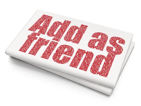 Social network concept: Add as Friend on Blank Newspaper background — Stock Photo, Image